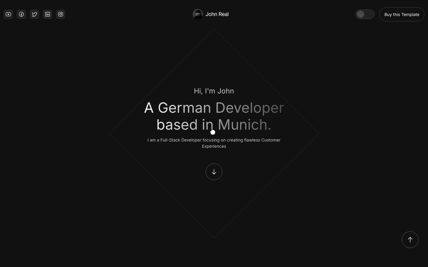 Johnreal landing page example